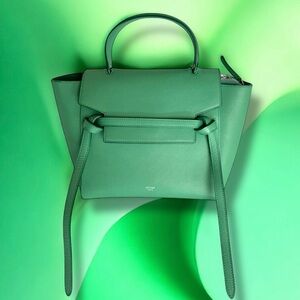 💞CELINE Micro Belt Bag Grained Calfskin 'POP GREEN' & Silver-Tone Hardware